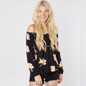 Billabong Mi Amore Off The Shoulder Top Floral